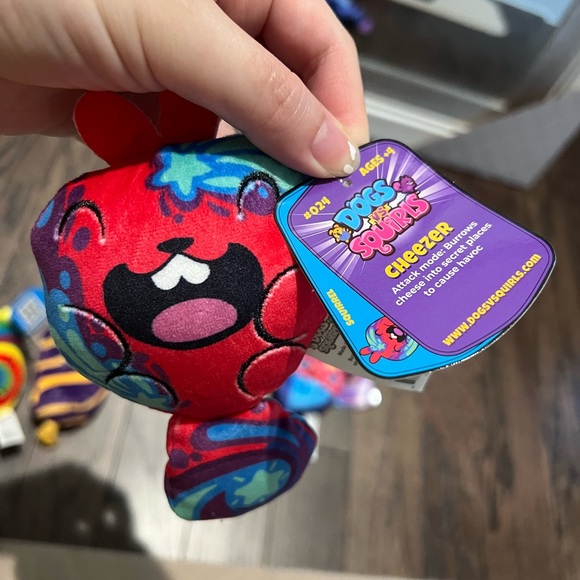 Set of 4 - Dogs vs Squirrels, Cats vs Pickles Bean bag stuffed toys - Picture 4 of 5